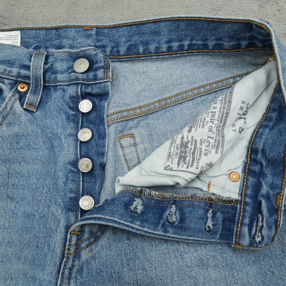 Levi's 501's Jeans Women's Size 26 High-Rise Skinny Denim 28" Inseam Destroyed - Picture 3 of 16